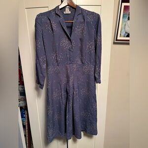 MaxMara Navy and White Patterned Garment